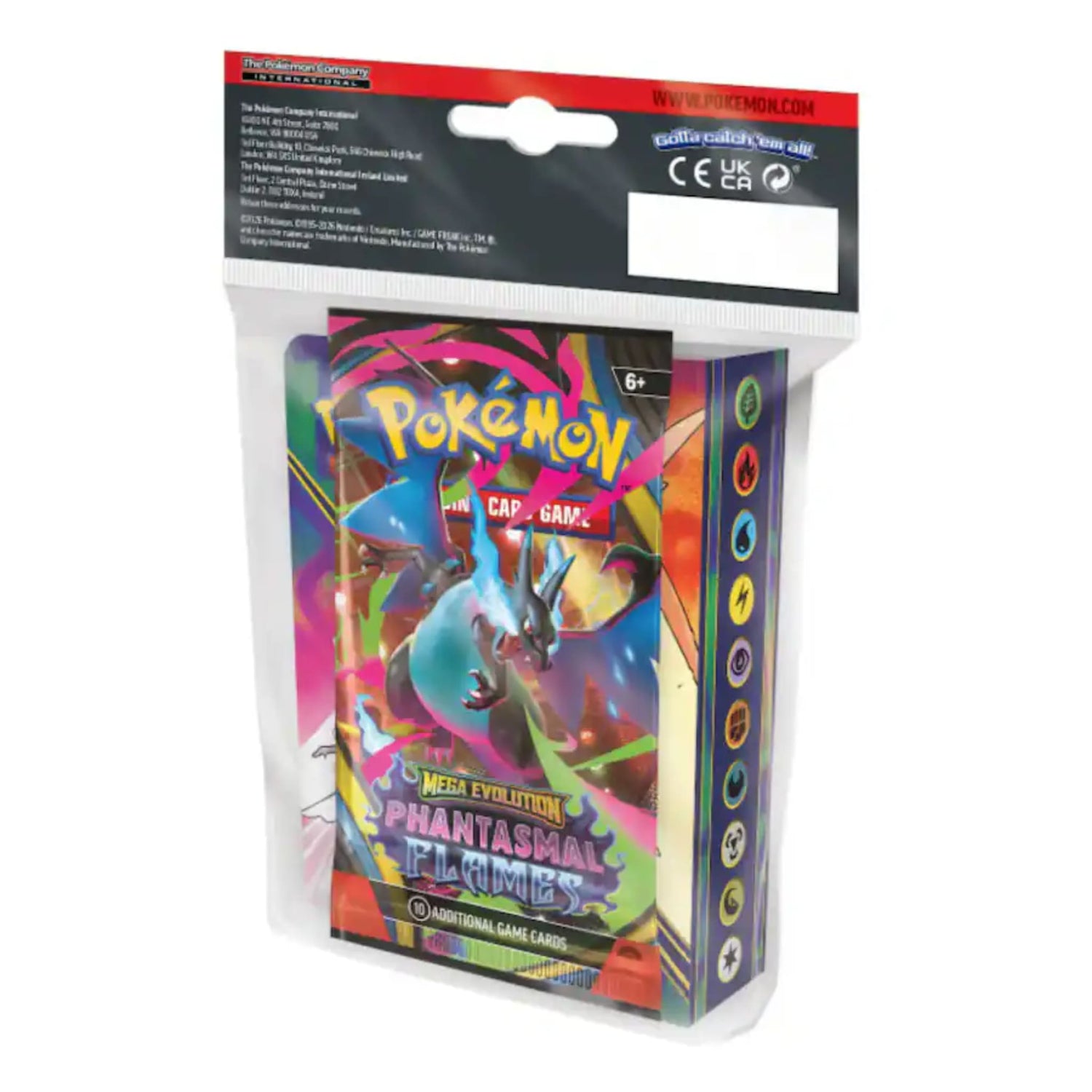 Pokémon Mini Portfolio (holds 60 cards) packaged with a Phantasmal Flames booster pack