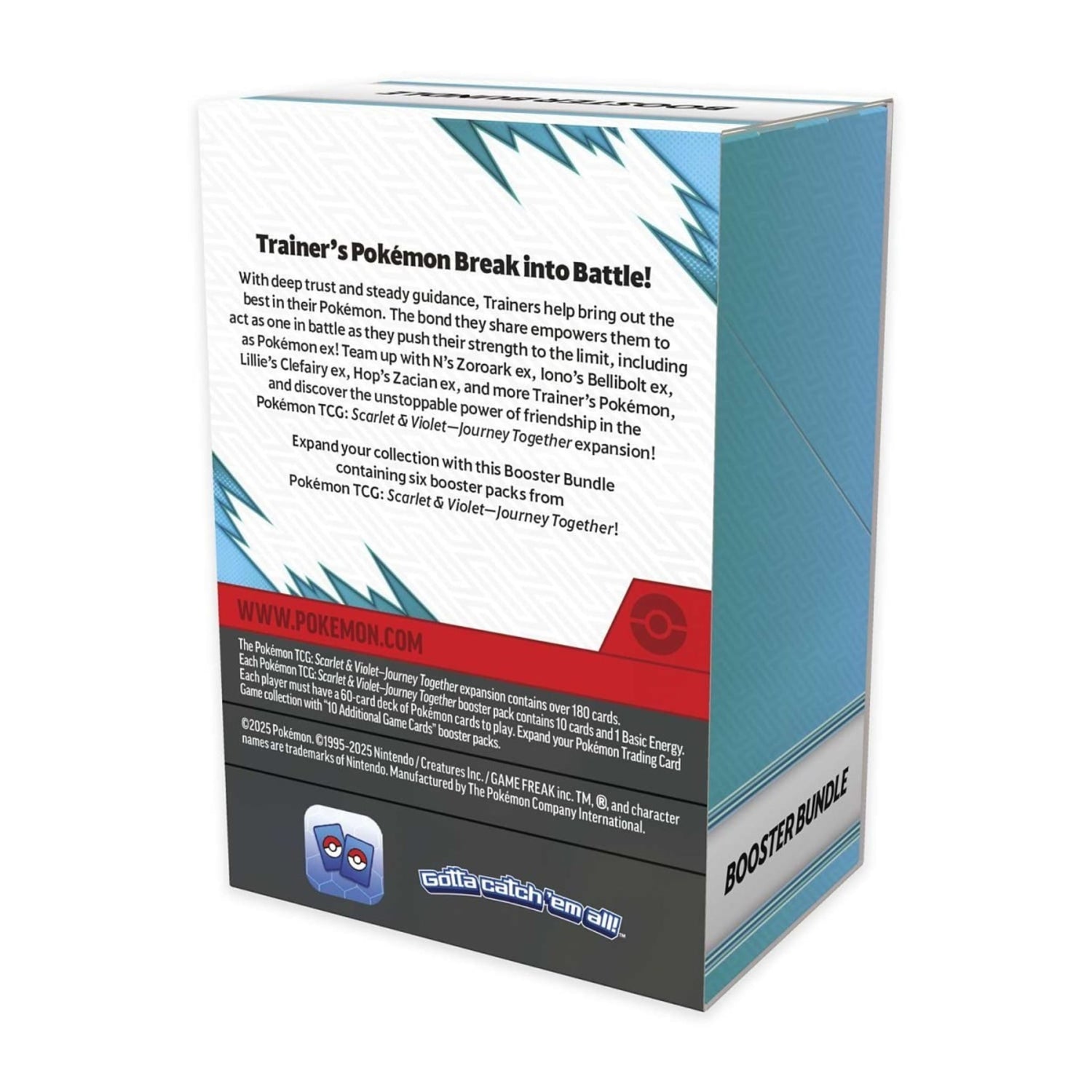Sealed Pokémon TCG Scarlet & Violet — Journey Together booster bundle box showing artwork and "Includes 6 Booster Packs"