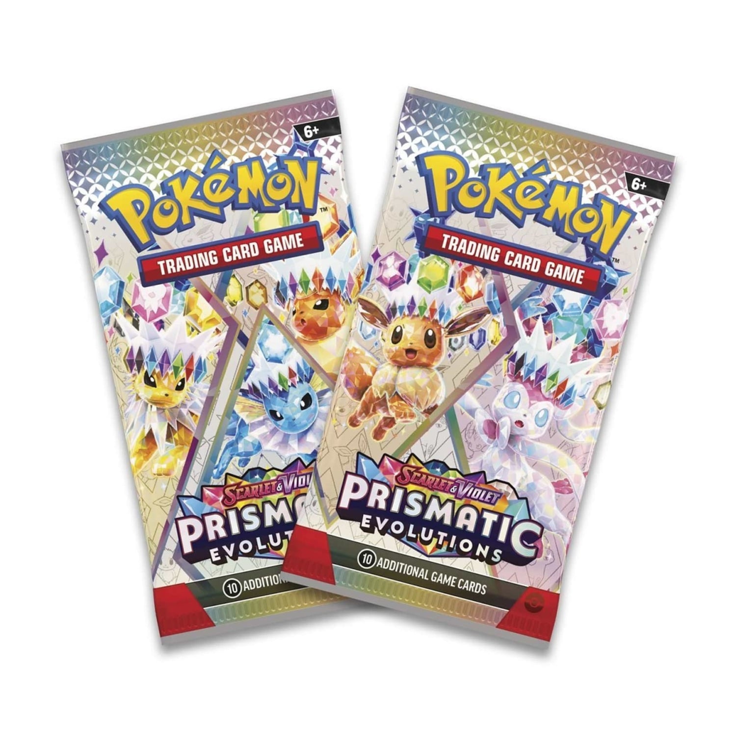 Pokémon TCG Prismatic Evolutions mini tin featuring Sylveon and Eevee artwork (includes booster packs and Eevee coin)