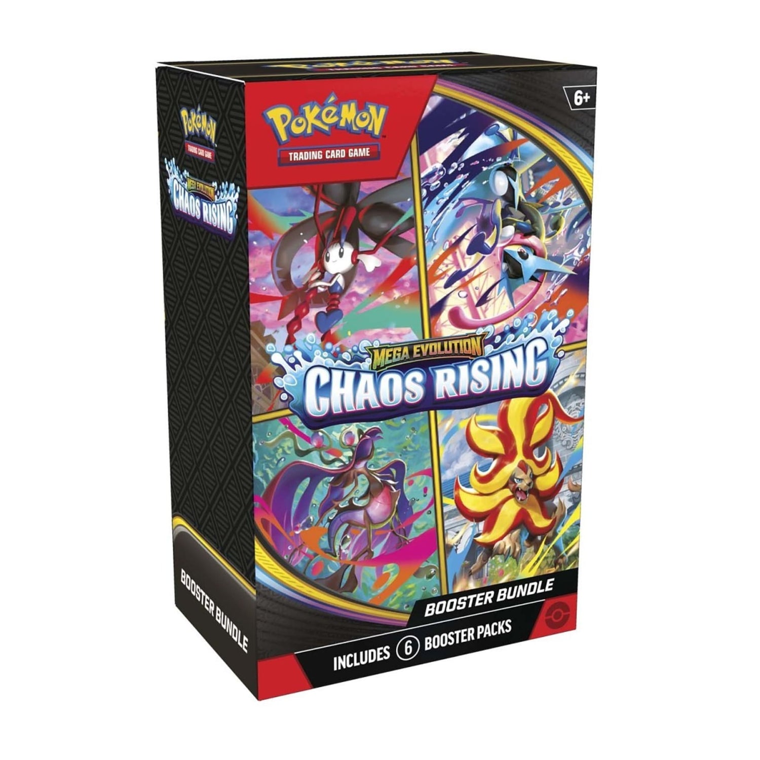 Sealed Pokémon TCG Mega Evolution — Chaos Rising booster bundle box and six booster packs