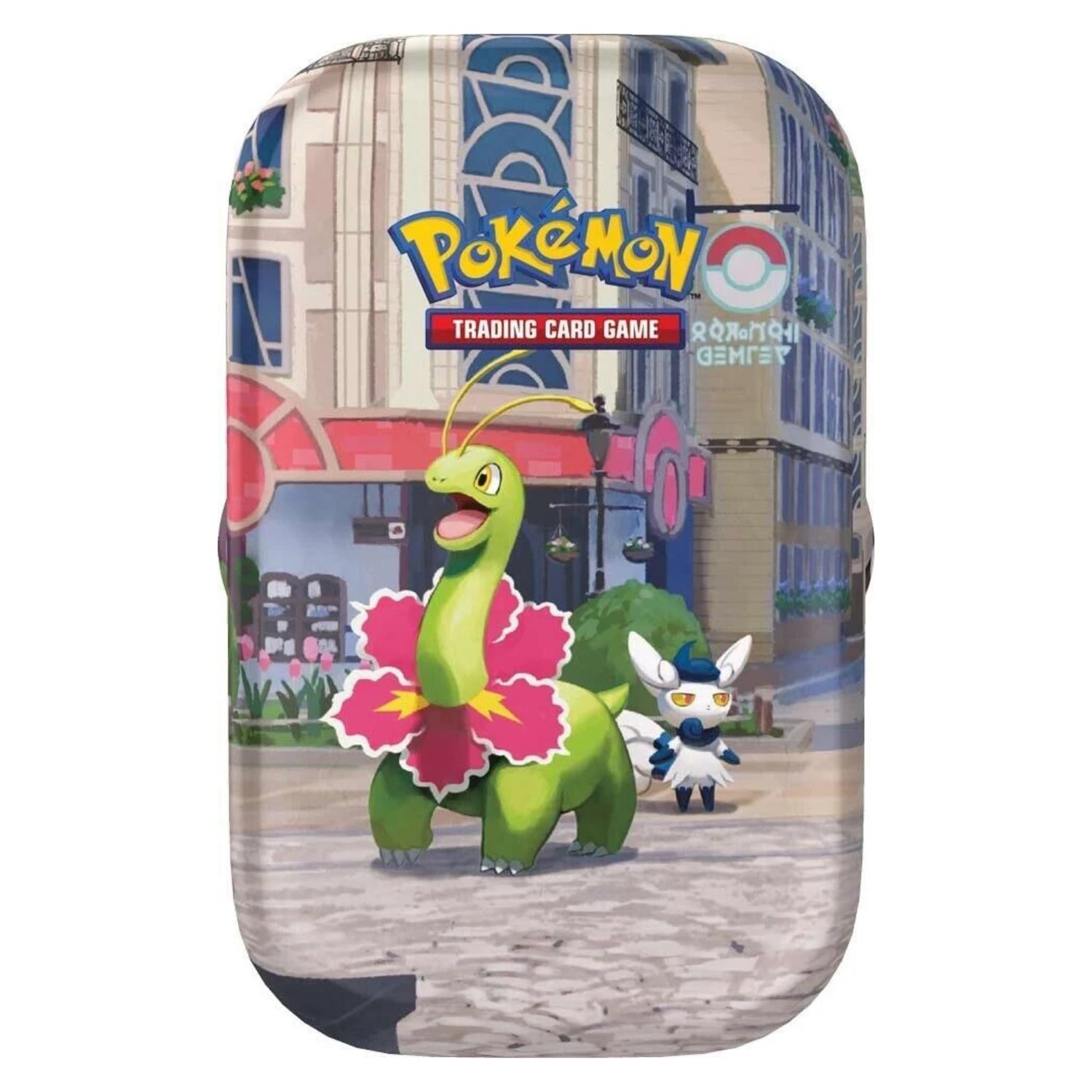 Sealed Pokémon TCG Lumiose City Mini Tin featuring Meganium and Meowstic artwork