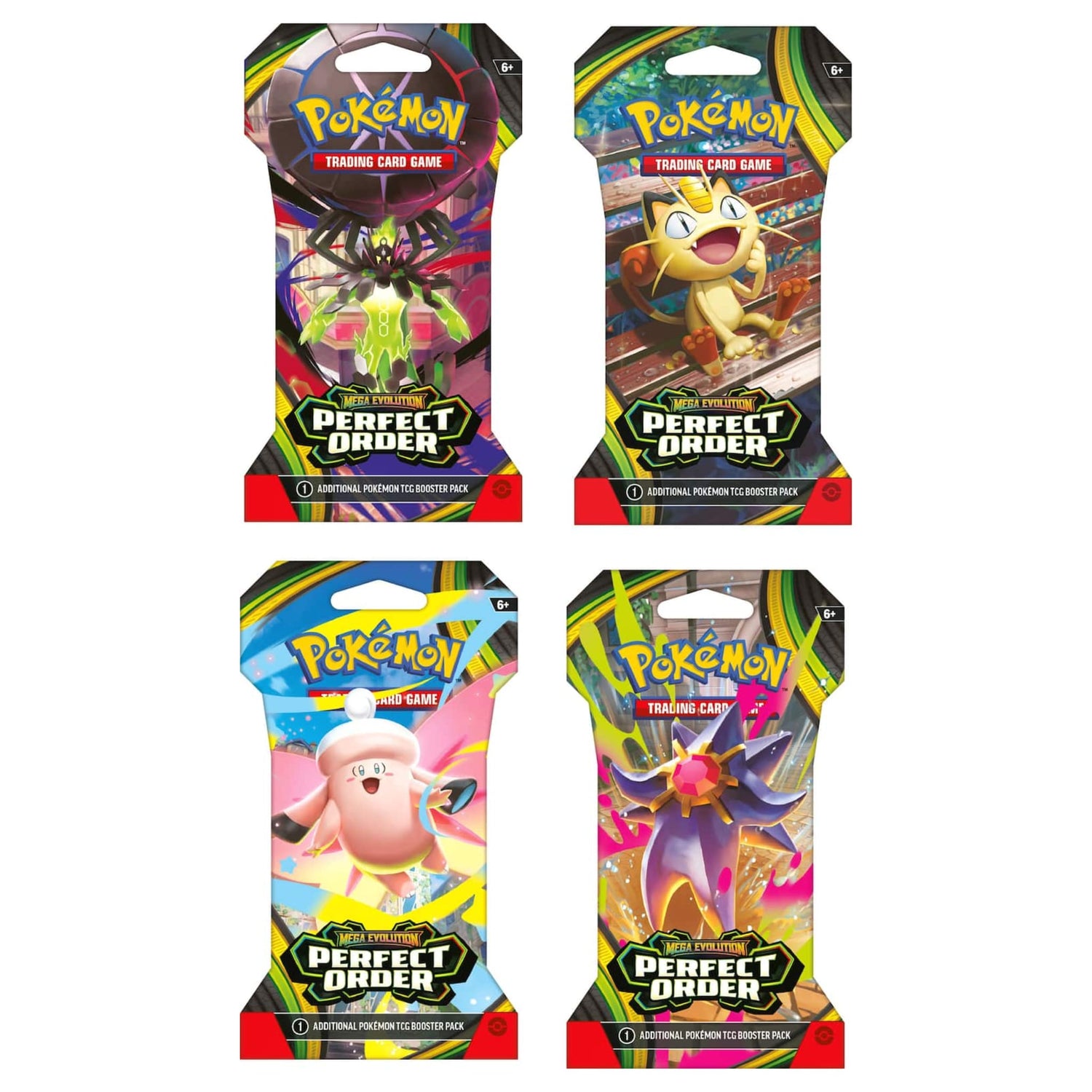 Pokémon TCG Mega Evolution — Perfect Order sleeved booster packaging (one sleeved booster, random style)