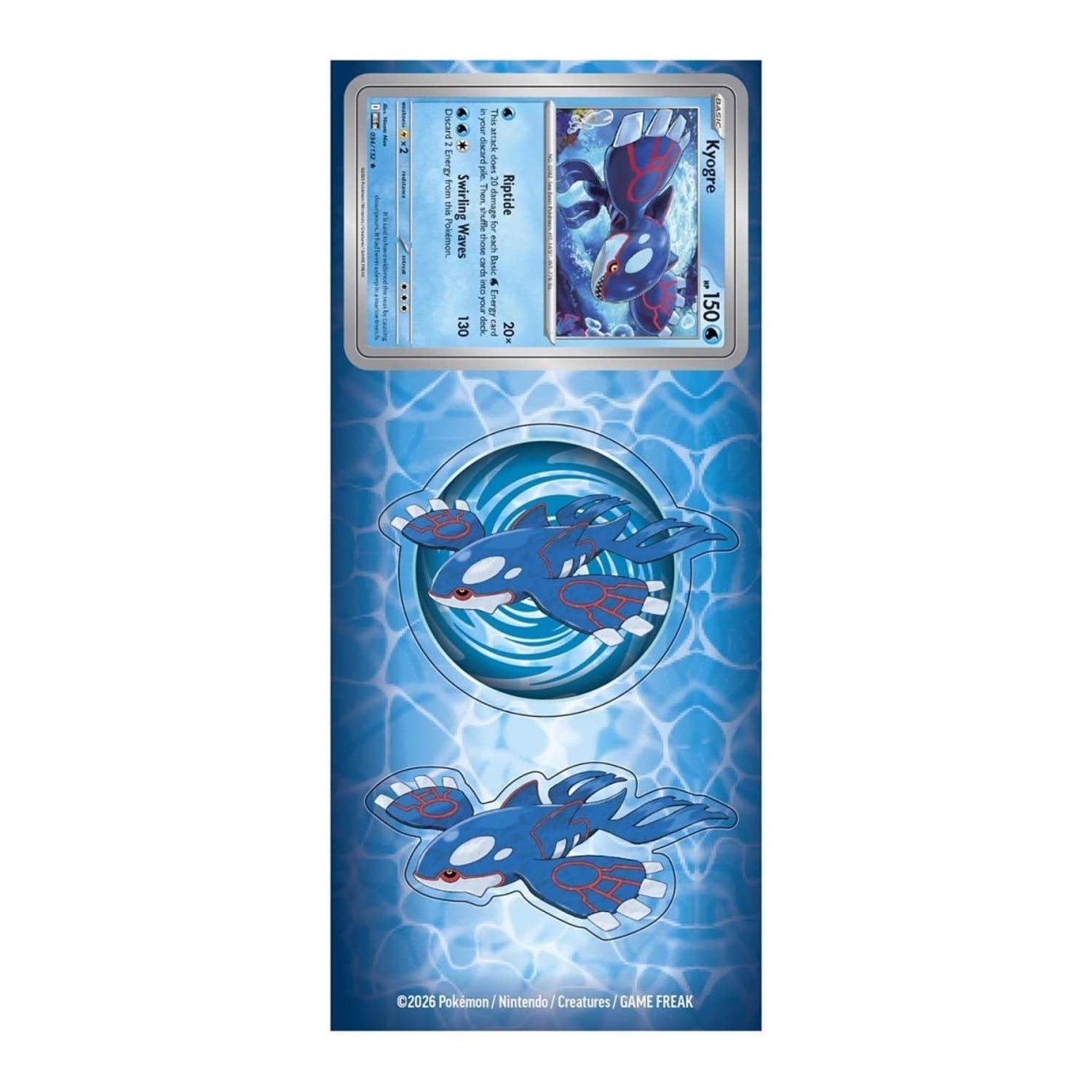 Sealed Pokémon TCG Knock Out Collection packaging showing a foil Kyogre card, sticker sheet and two booster packs