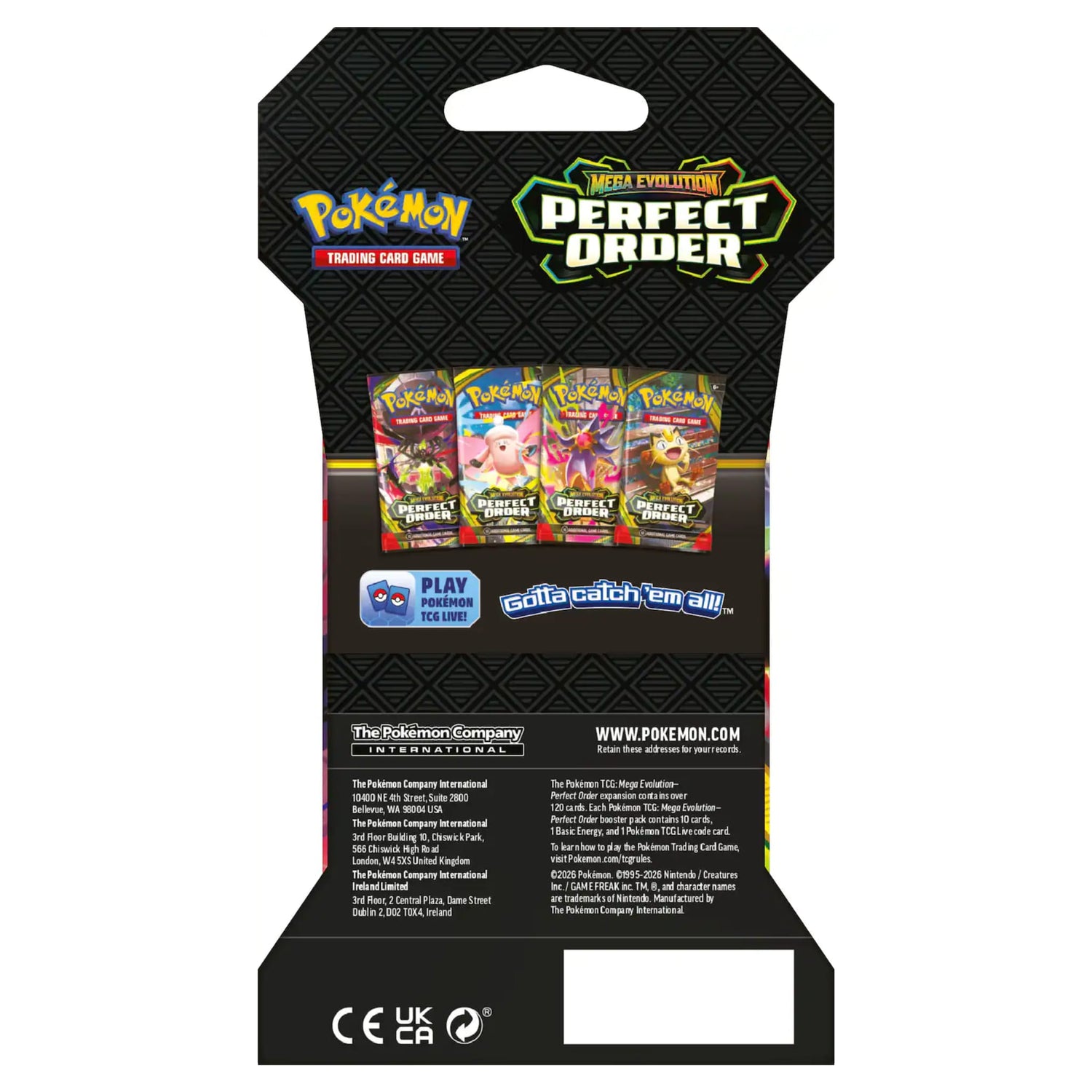 Pokémon TCG Mega Evolution — Perfect Order sleeved booster packaging (one sleeved booster, random style)