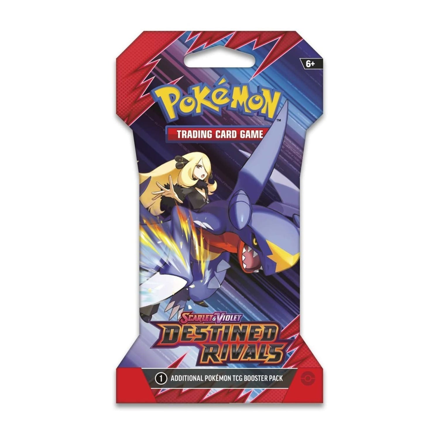 Pokémon Scarlet & Violet — Destined Rivals booster pack artwork featuring Team Rocket and other characters; single sleeved booster pack with random art.