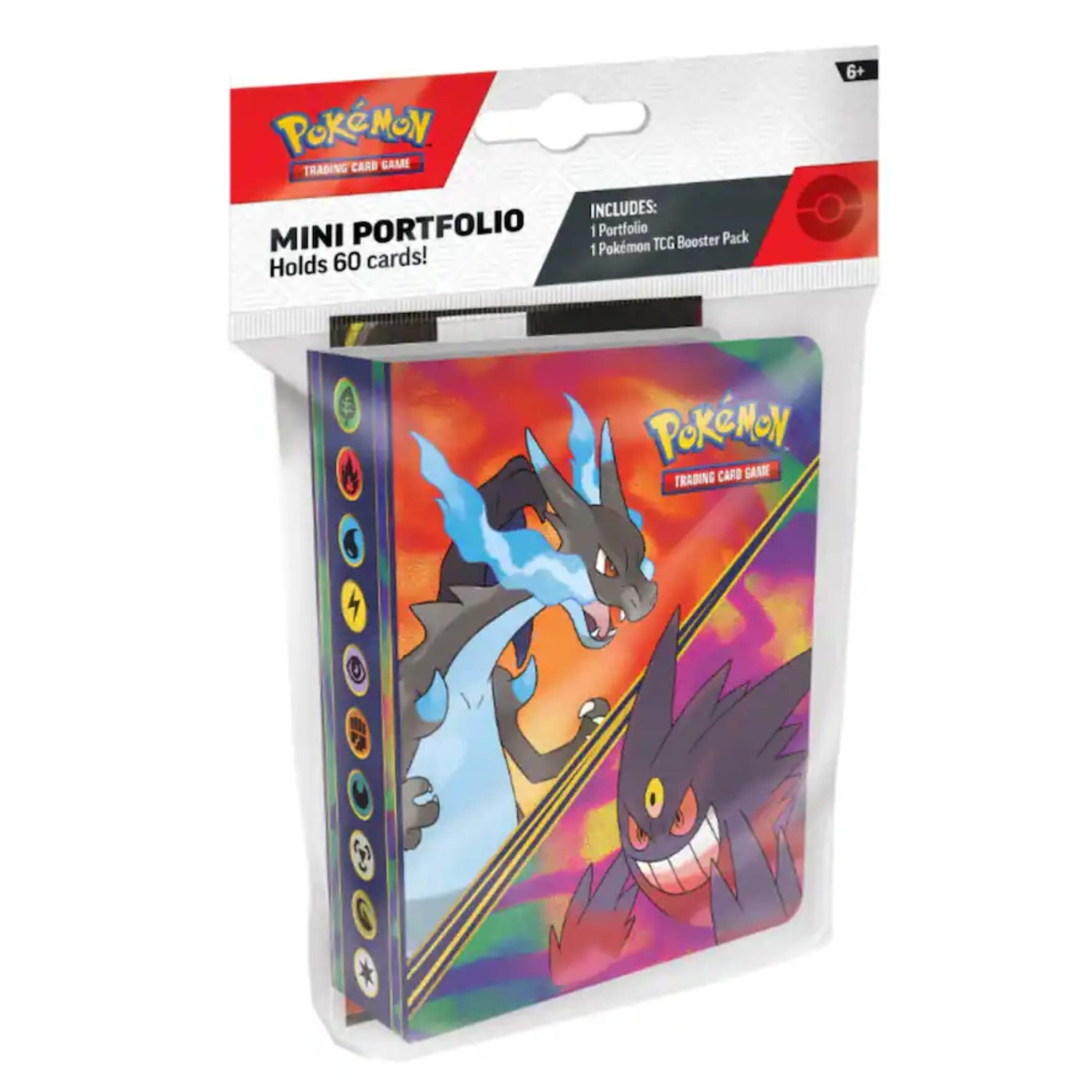 Pokémon Mini Portfolio (holds 60 cards) packaged with a Phantasmal Flames booster pack