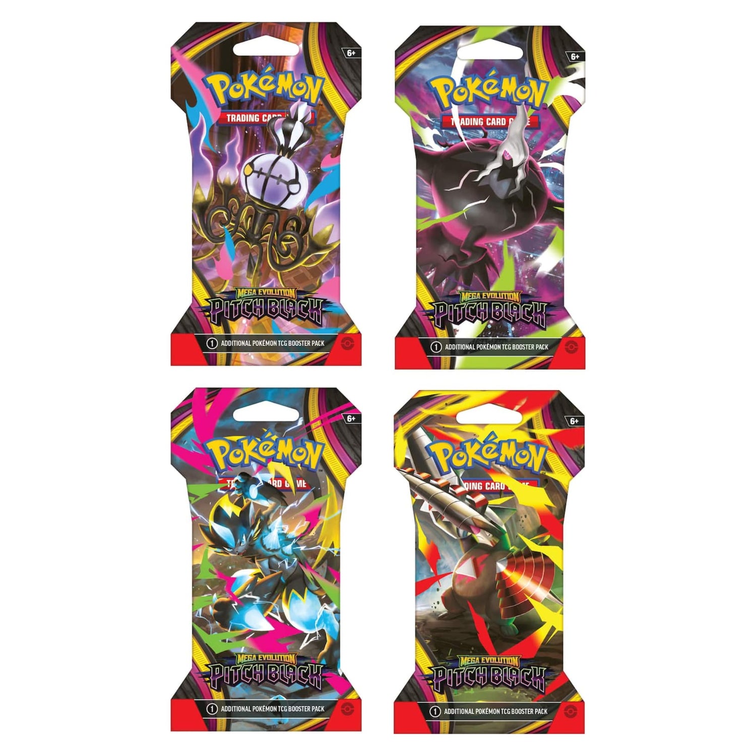 Pokémon TCG Mega Evolution—Pitch Black sleeved booster pack (styles may vary)